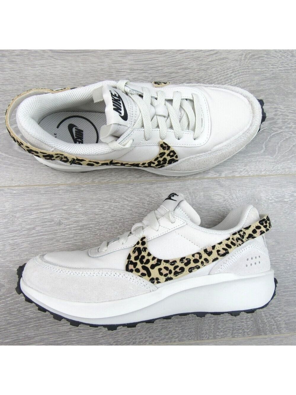 Nike Waffle Debut Leopard Women's Size 8 Phantom White Sneakers NEW - Picture 2 of 12